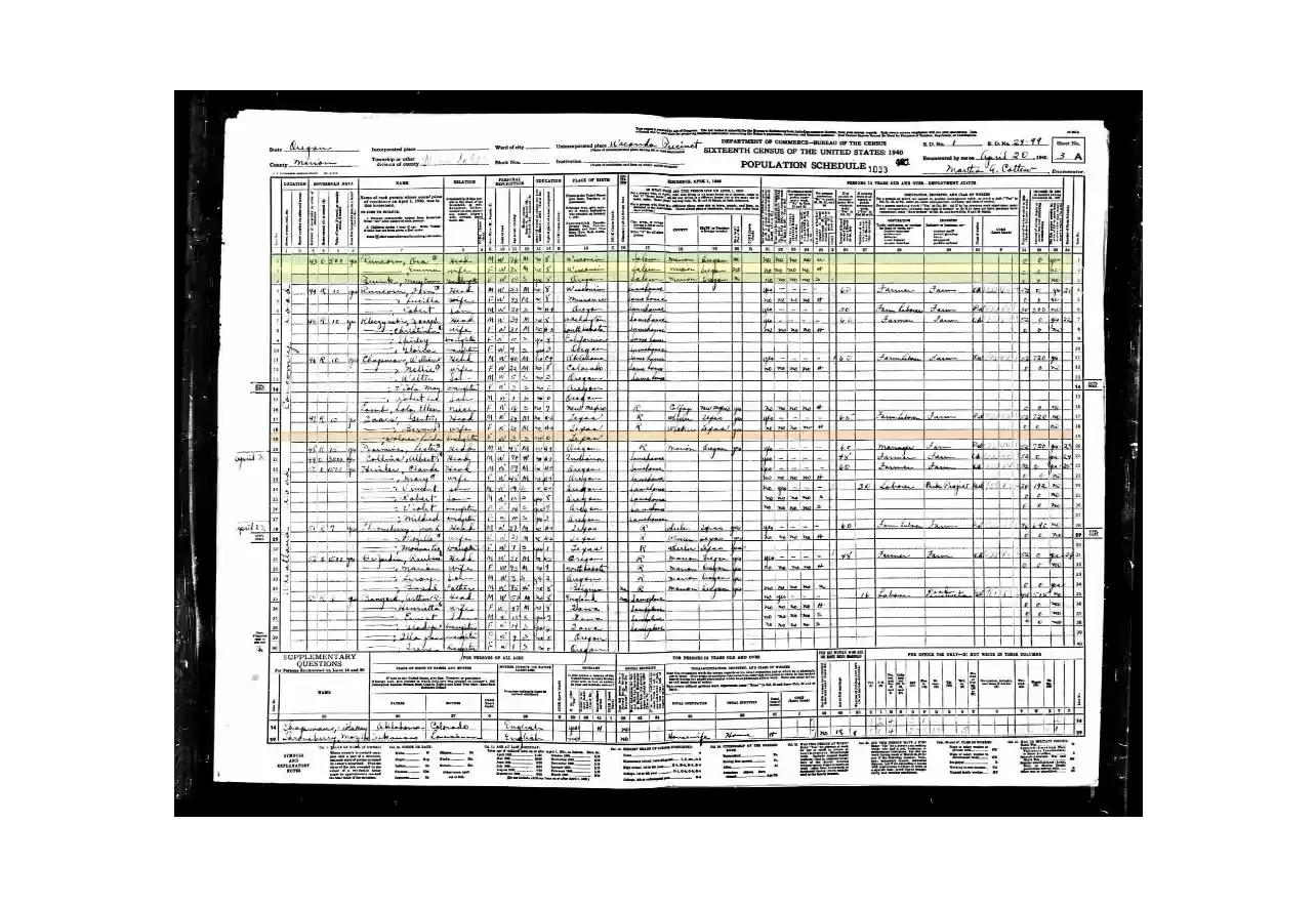 Emma Runcorn Census 1940